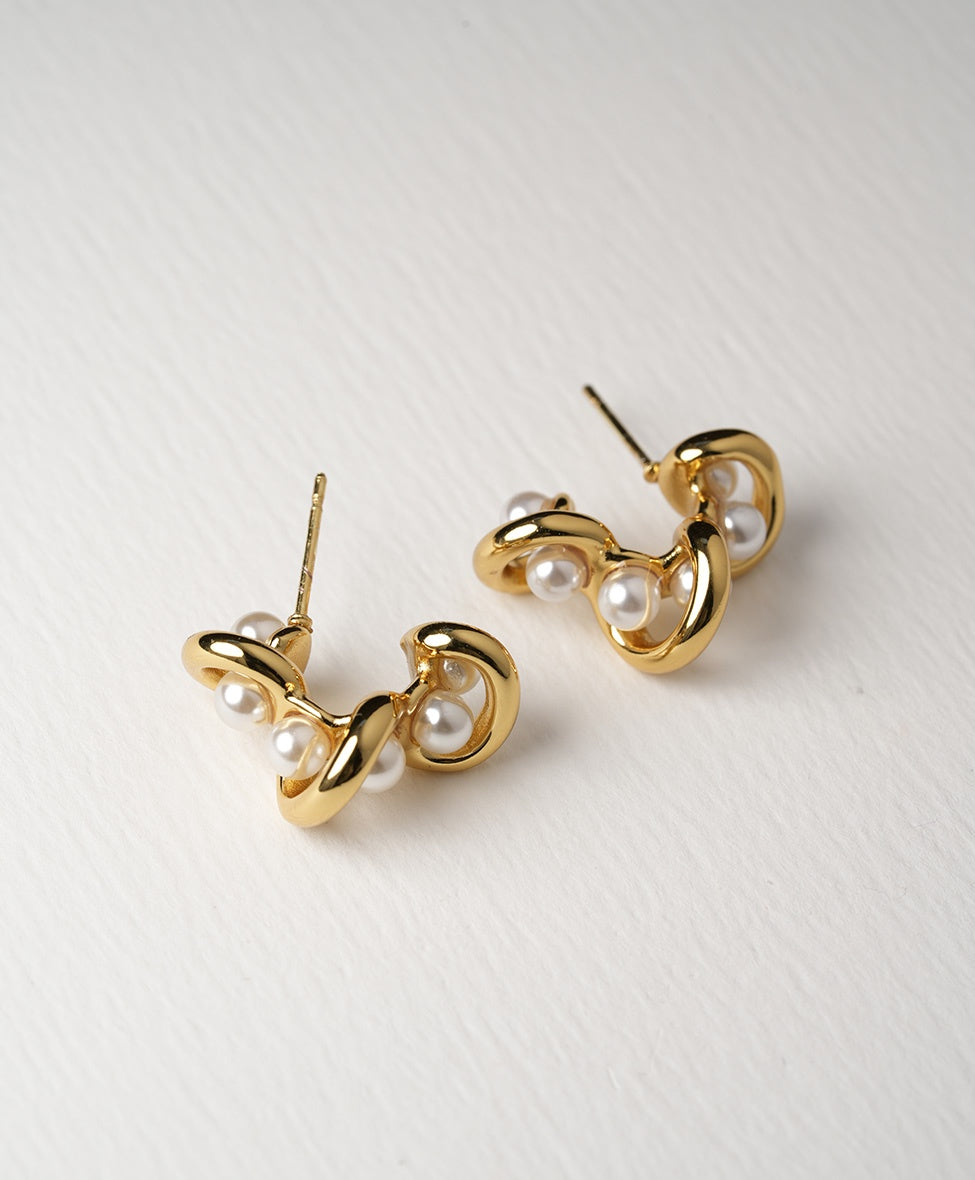 Pema Pearl Studs /SS/ Gold