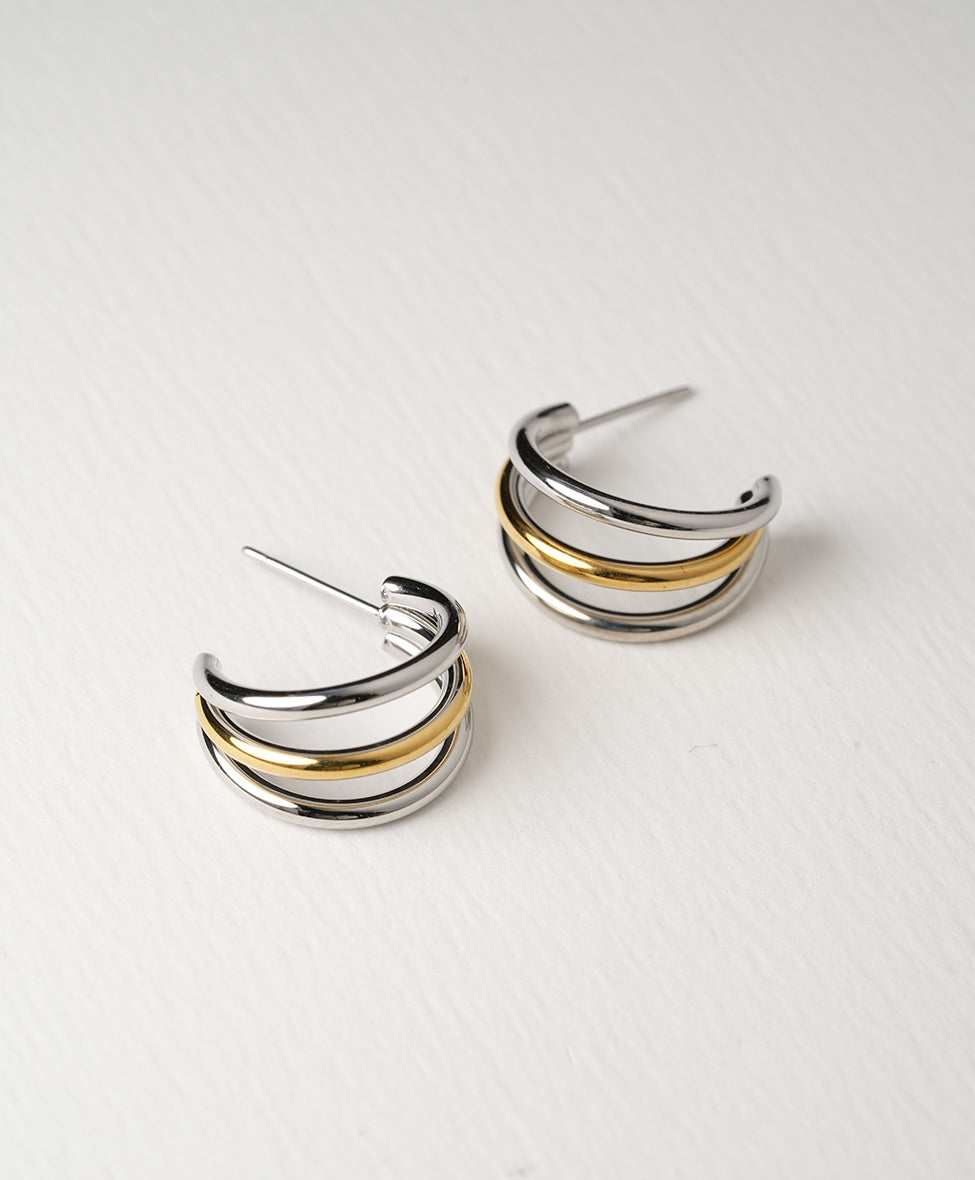 Triple Two Tone Hoops /SS/