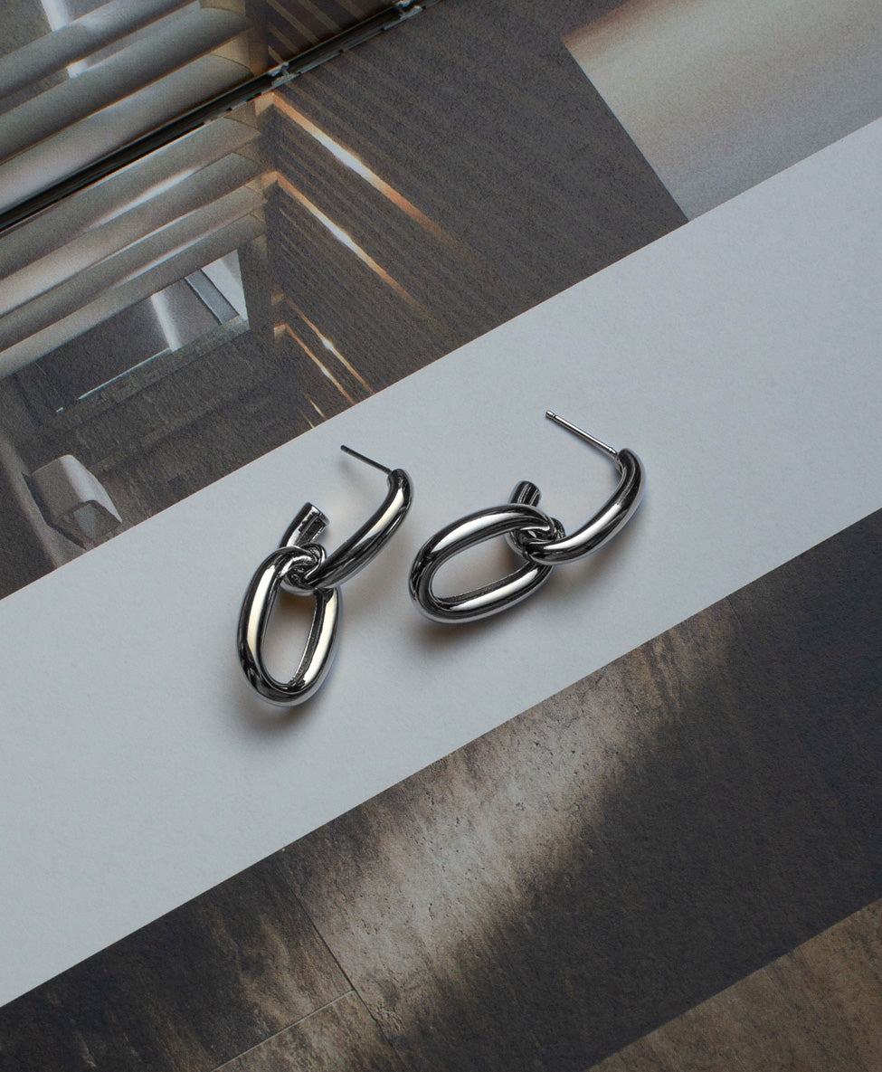 Chained Melody Earrings / Silver