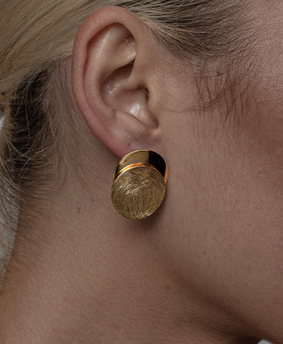 Double  Disc Earrings / Gold