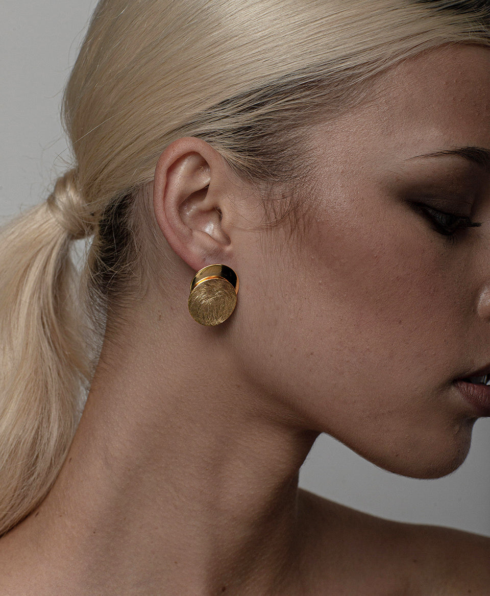 Double  Disc Earrings / Gold