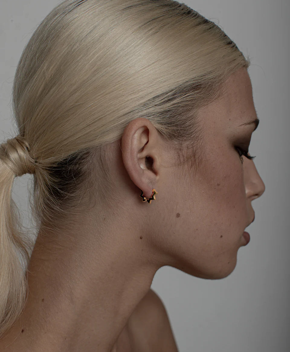 Spike Hoop Earrings / Gold