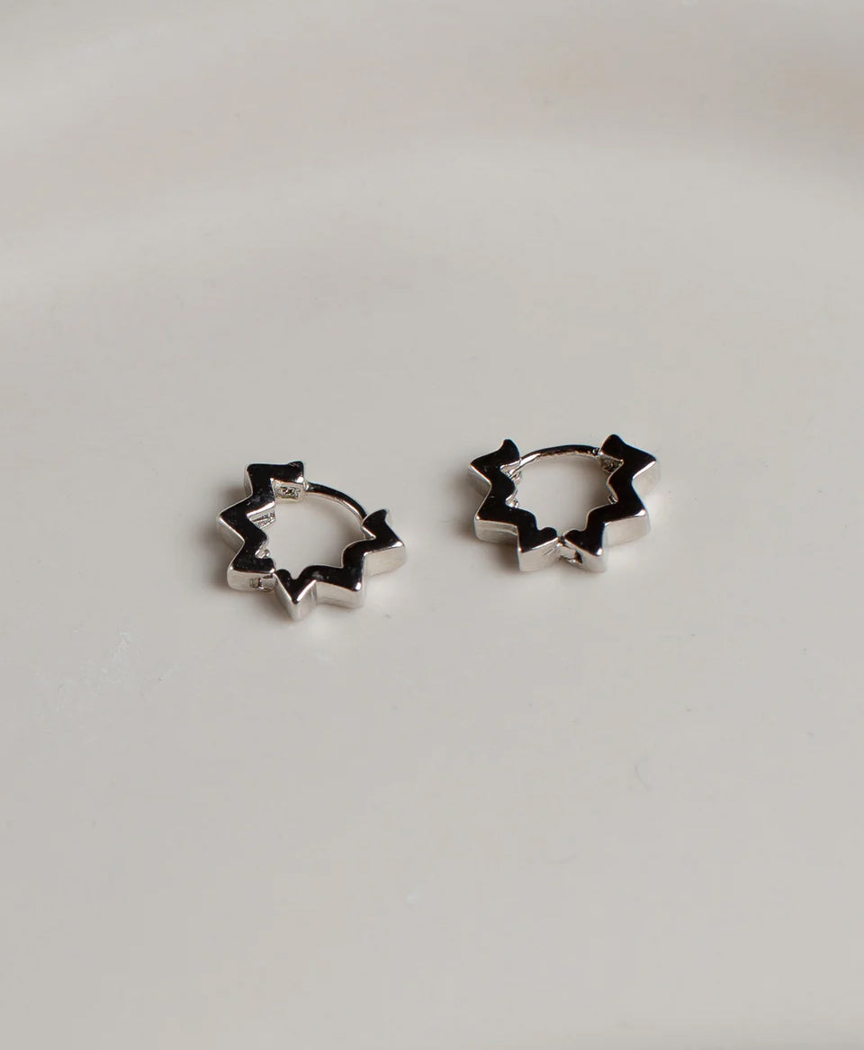 Spike Hoop Earrings / Silver