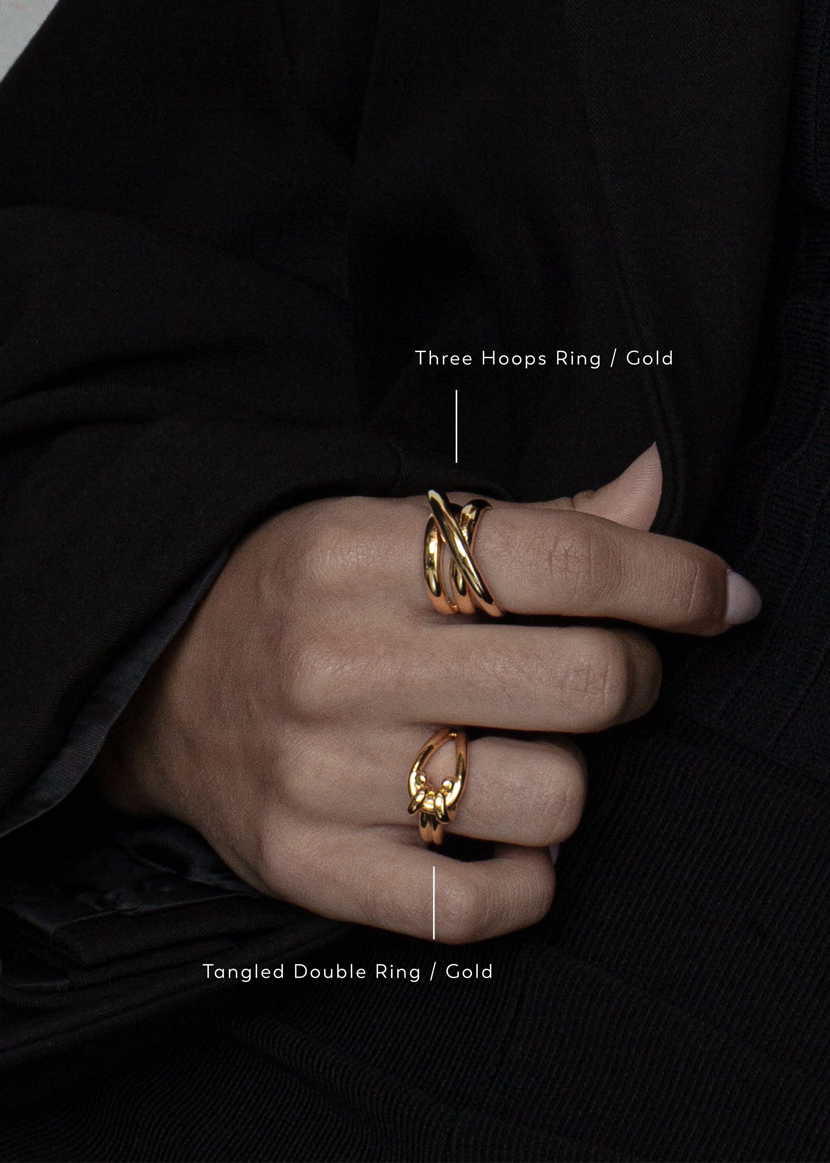 Three Hoops Ring / Gold