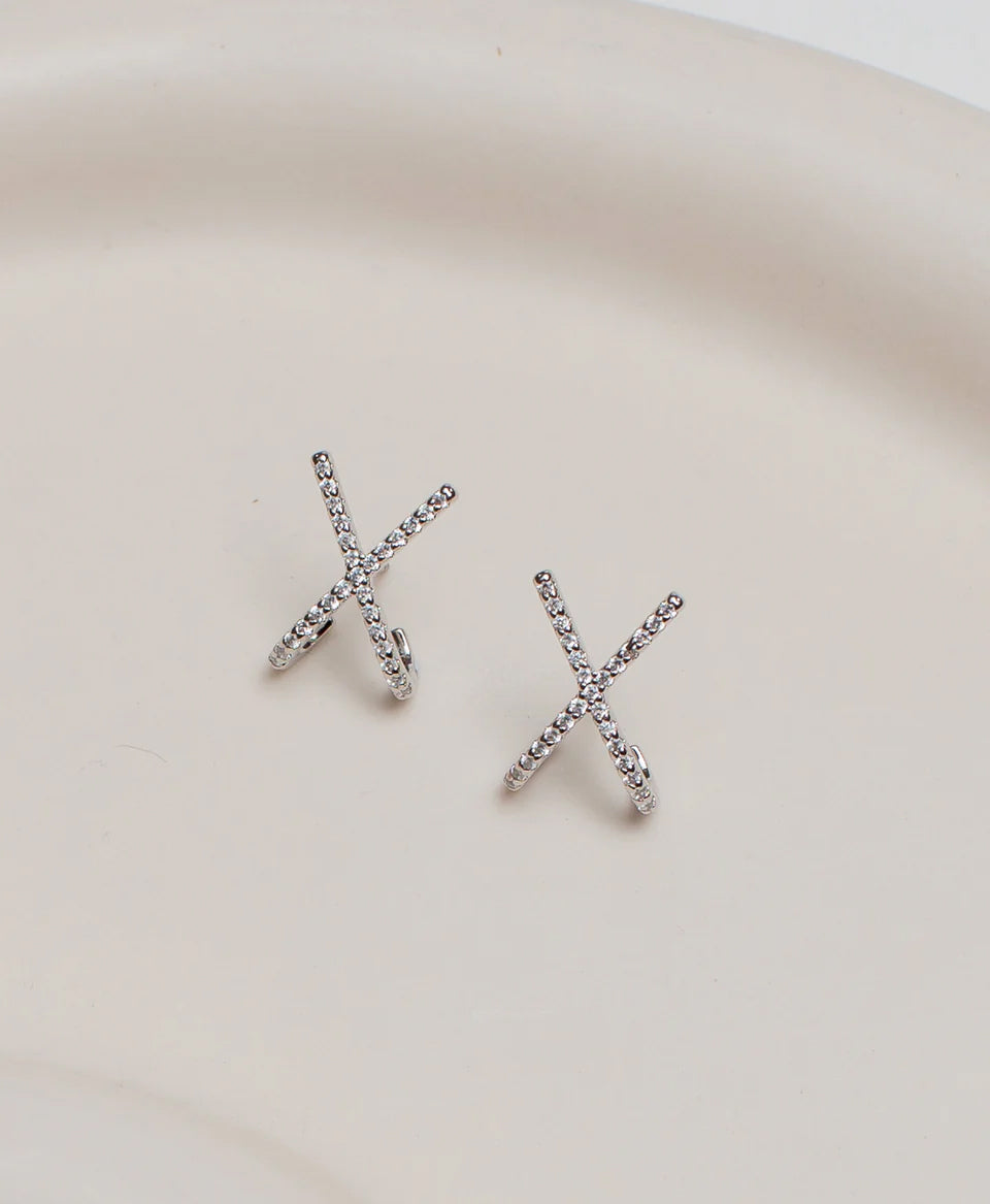 X Earrings / Silver